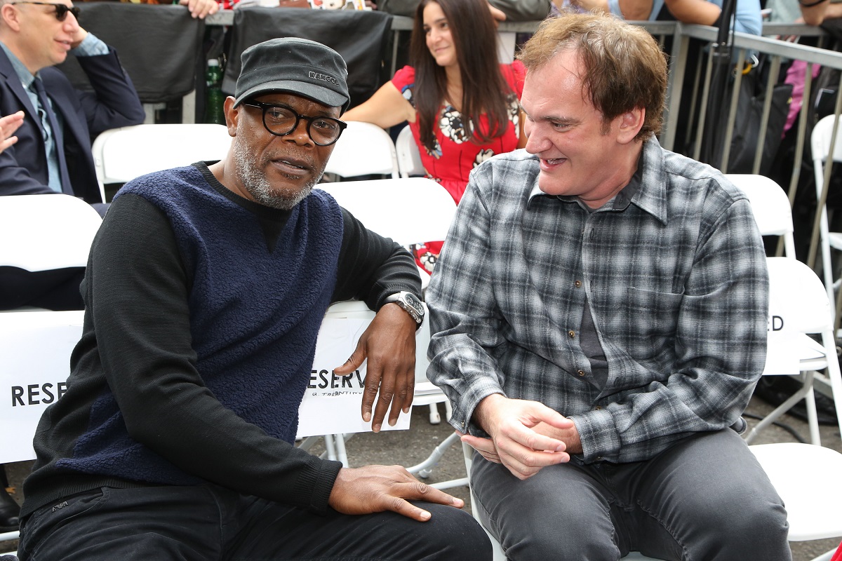 Quentin Tarantino and Samuel L. Jackson at the Walk of Fame.