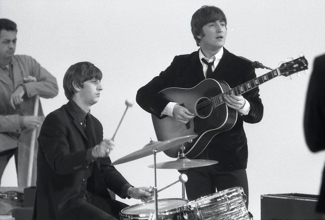 Ringo Starr (left) and John Lennon rehearse for a scene in 'A Hard Day's Night.' Ringo once refused to record a song John gave him out of respect for his former bandmate.