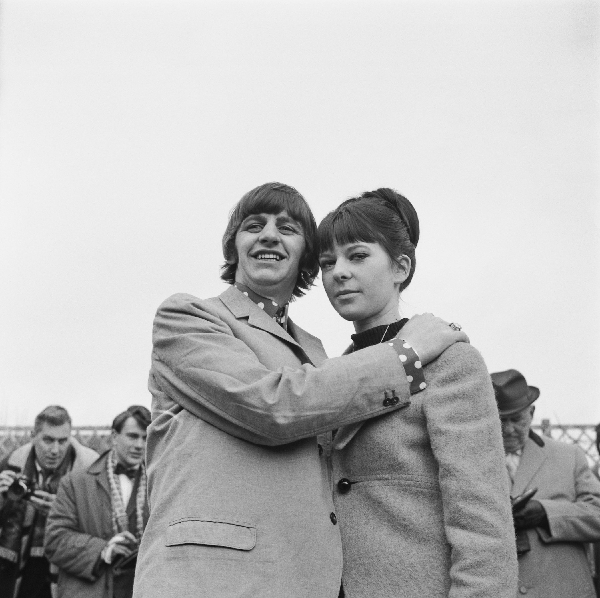 English drummer Ringo Starr of the Beatles with his wife Maureen Cox during their honeymoon