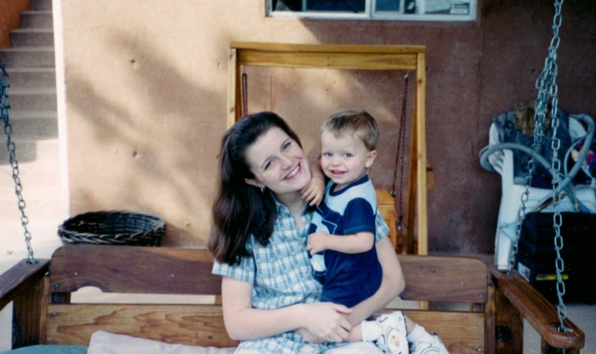 Robyn Brown holds baby Dayton Brown in an old photo shown on 'Sister Wives' Season 6 on TLC.