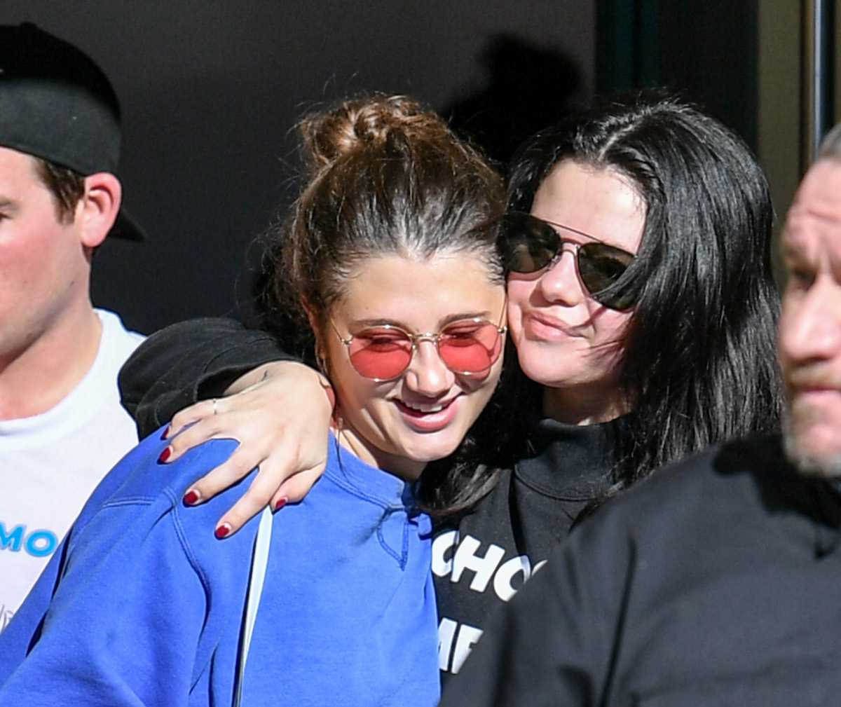Pop star Selena Gomez and a friend leave a workout in 2018