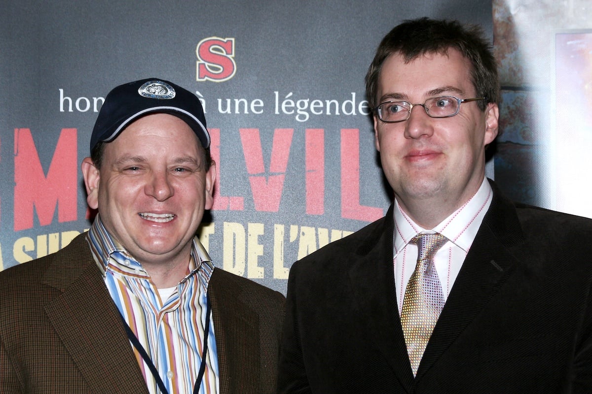'Smallville' creators Al Gough and Miles Millar attend a premiere