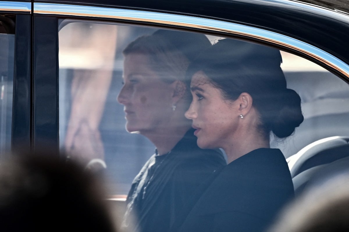 Sophie Wessex and Meghan Markle are driven behind the coffin of Queen Elizabeth II