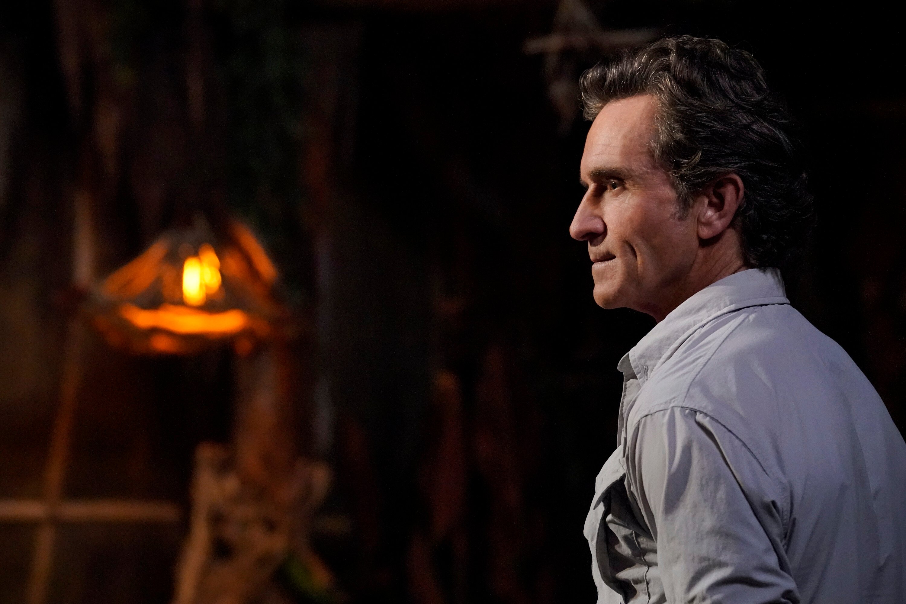 Jeff Probst, the host of 'Survivor' on CBS, wears