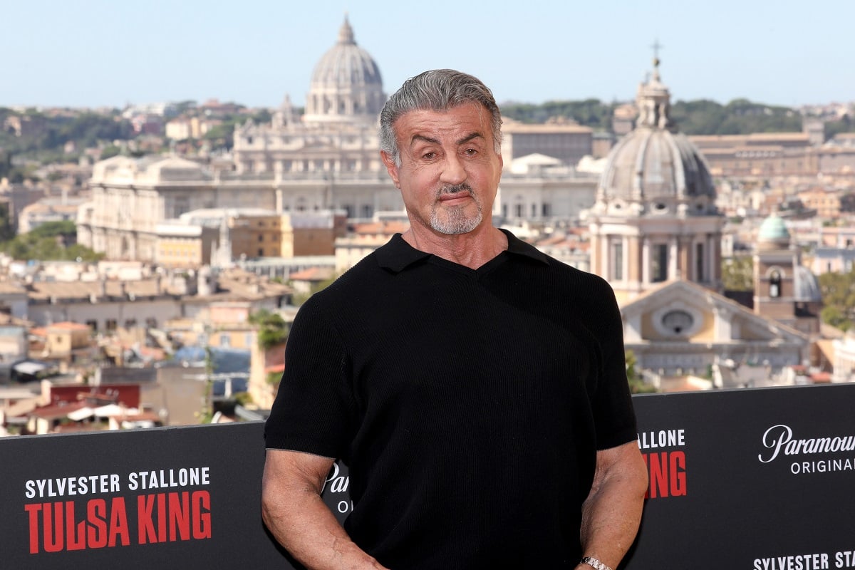 Sylvester Stallone posing at a 'Tulsa King' photocall.at