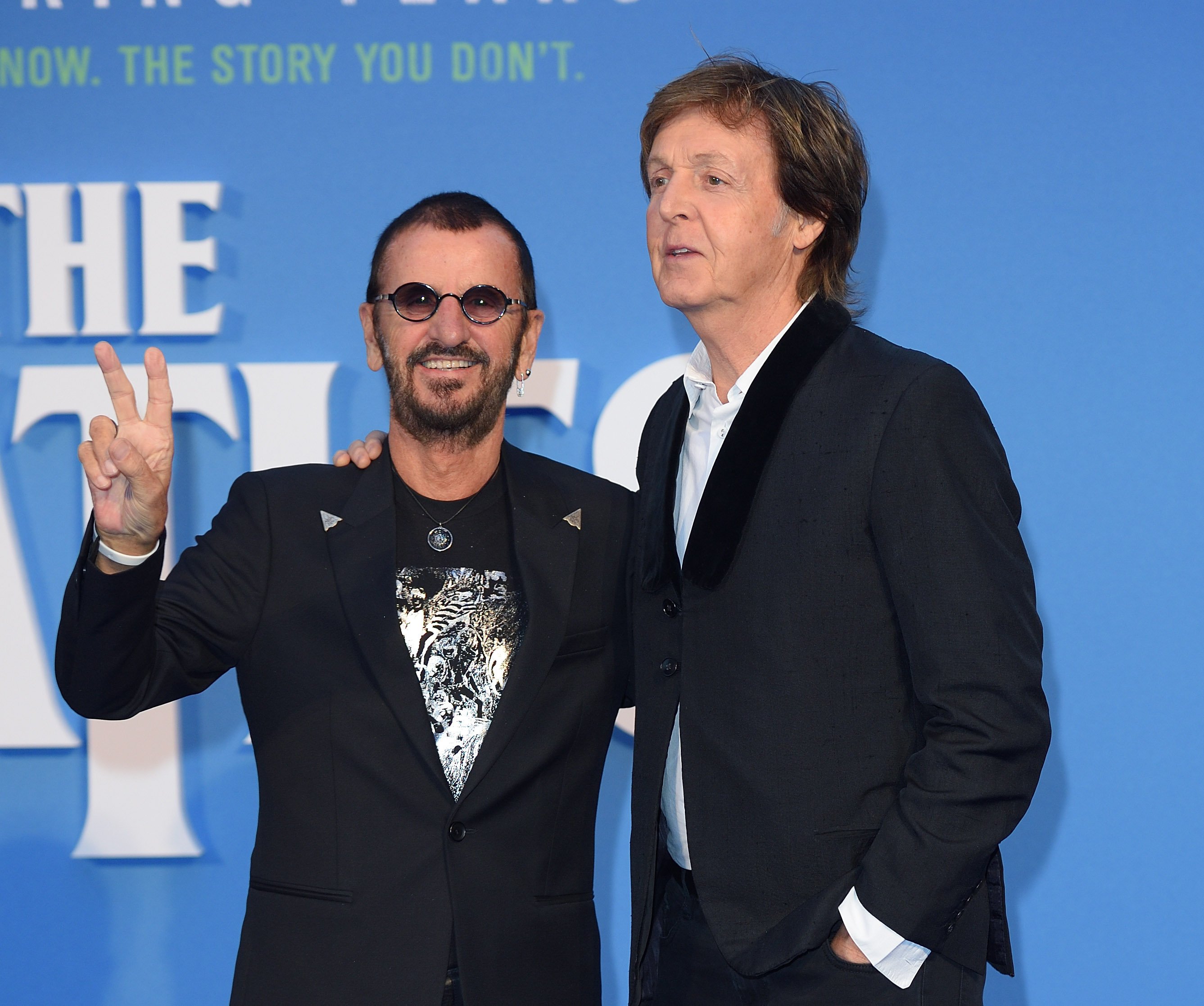 Ringo Starr and Paul McCartney attend the premiere of The Beatles: Eight Days A Week - The touring Years in London, England