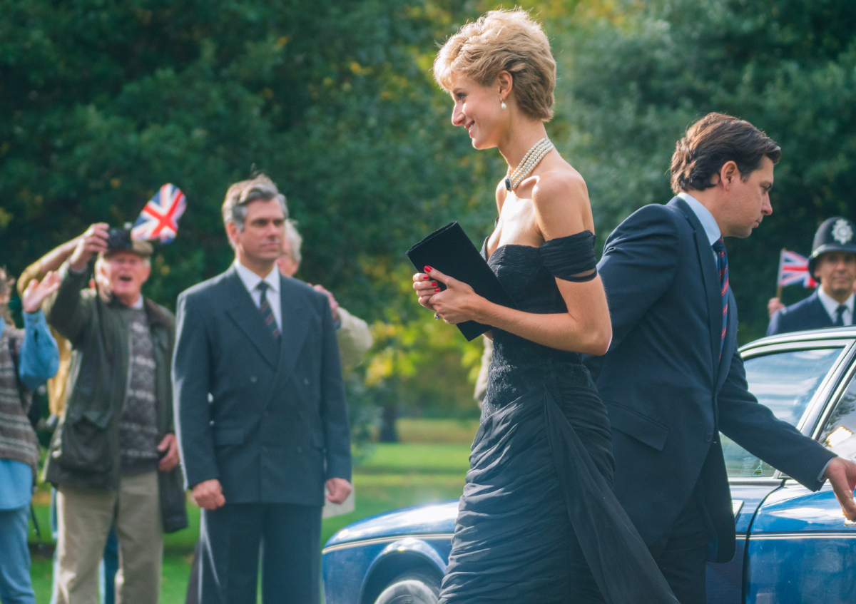 The Crown season 5 star Elizabeth Debecki as Princess Diana in her infamous revenge dress