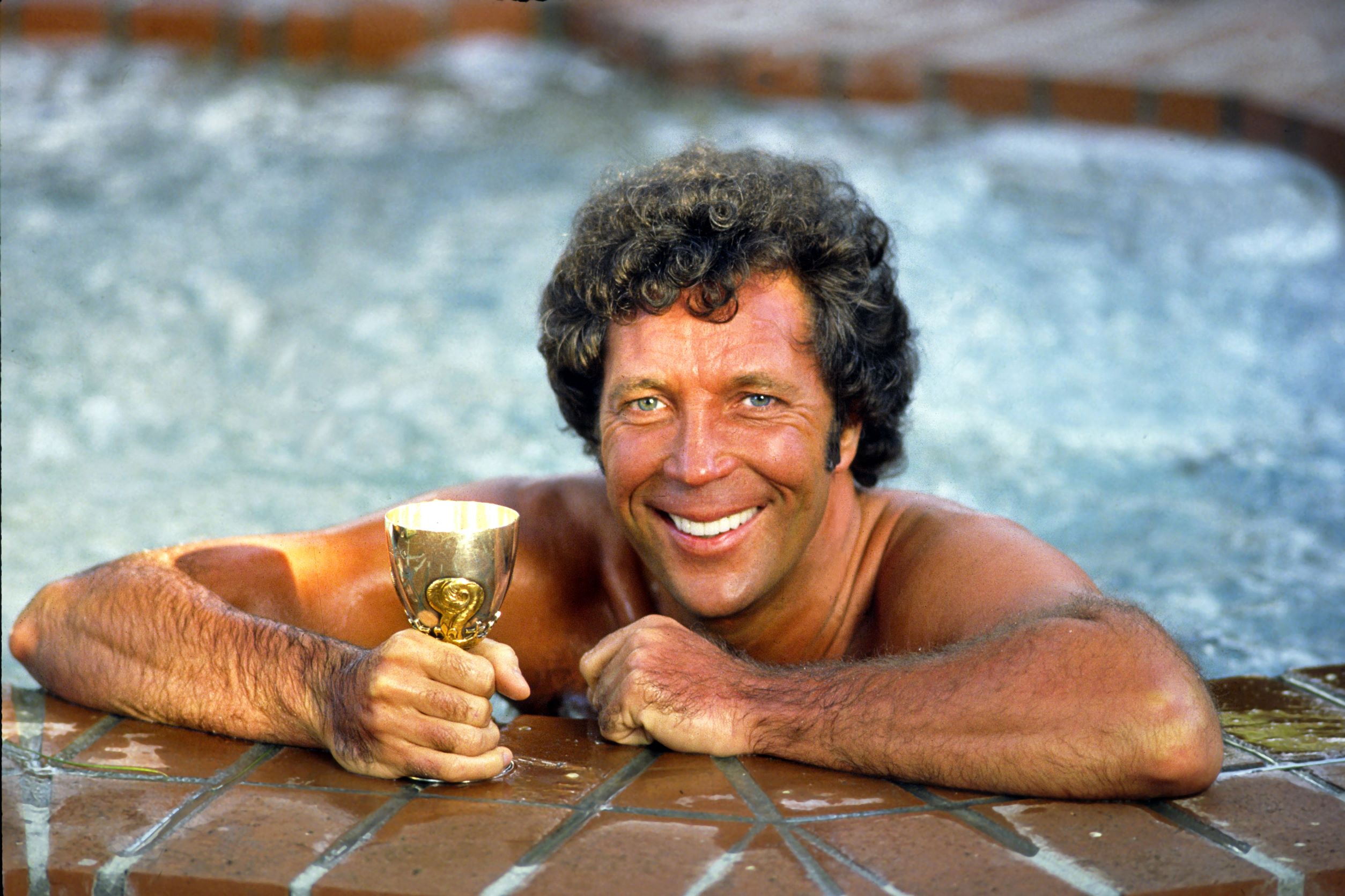 Tom Jones in a pool during his "She's a Lady" era