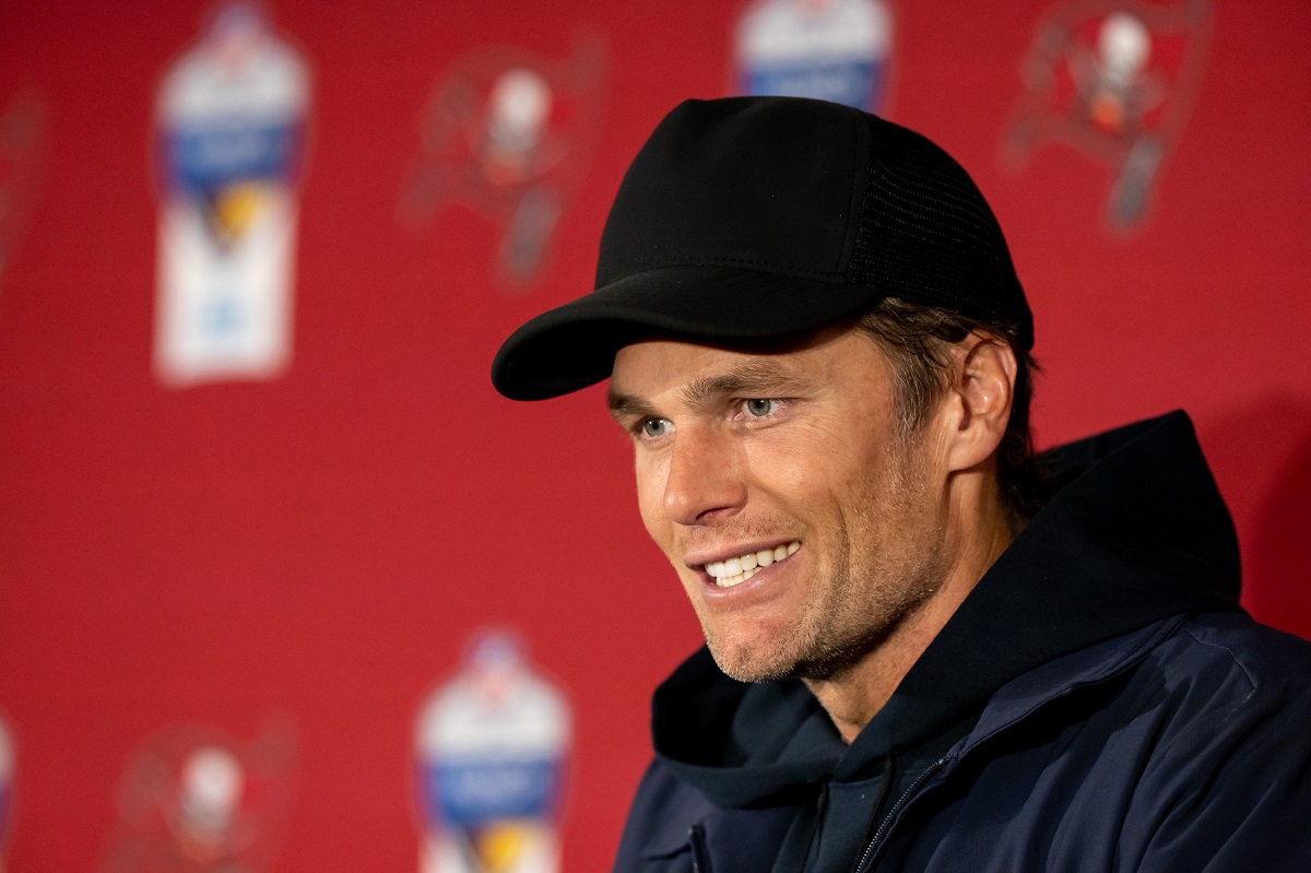 Tom Brady speaks to the media after a game against the Seattle Seahawks