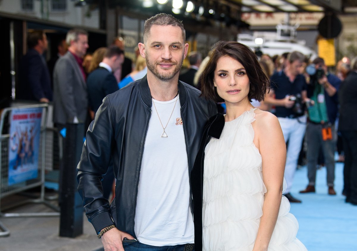 Tom Hardy and his wife Charlotte Riley attend the 'Swimming With Men' UK Premiere at The Curzon Mayfair on July 4, 2018 in London, England