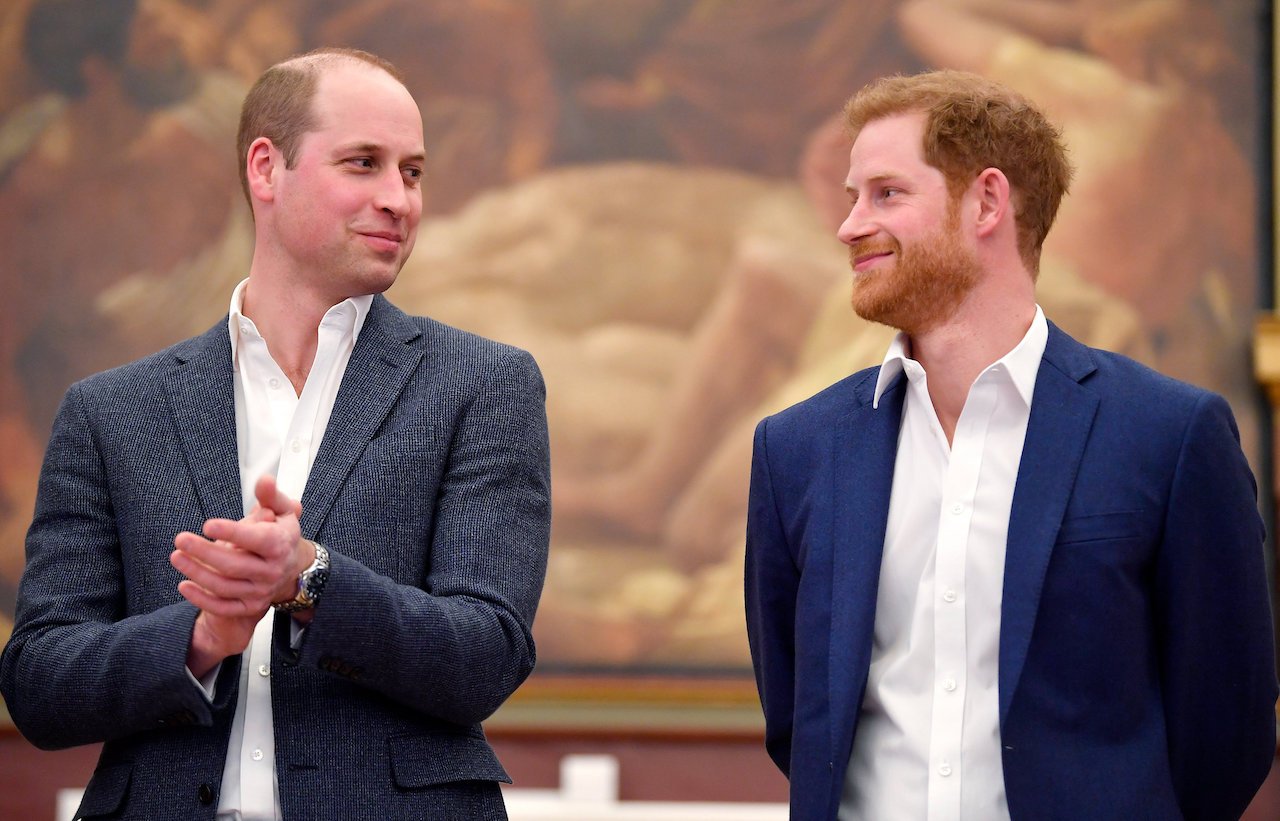 Prince William and Prince Harry attend the opening of the Greenhouse Sports Center in London, England, 2018.