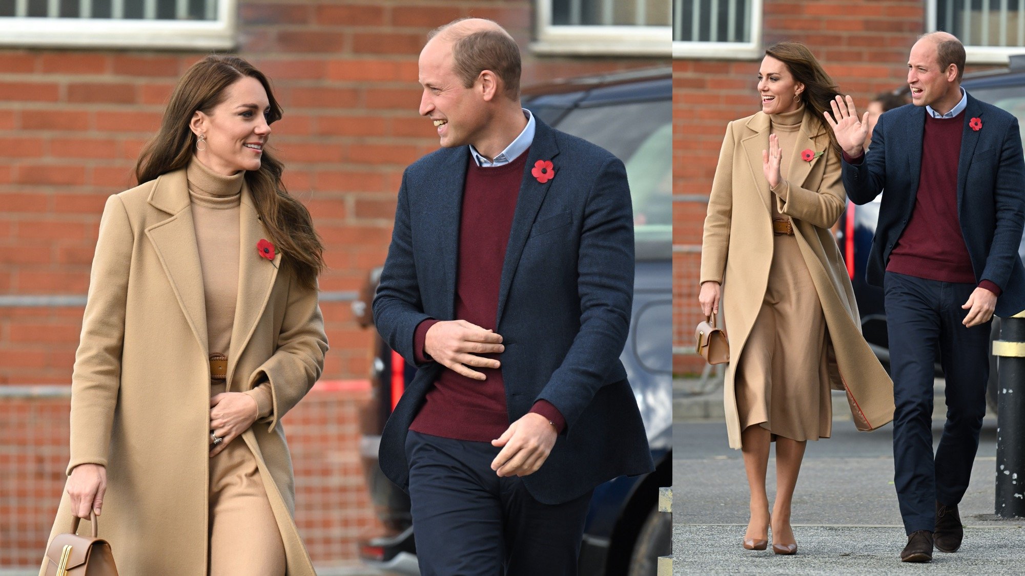 Side-by-side photos of Prince William and Kate Middleton during a visit to Scarborough in 2022. One expert noted their 'magnificent' body language shows their strong bond.