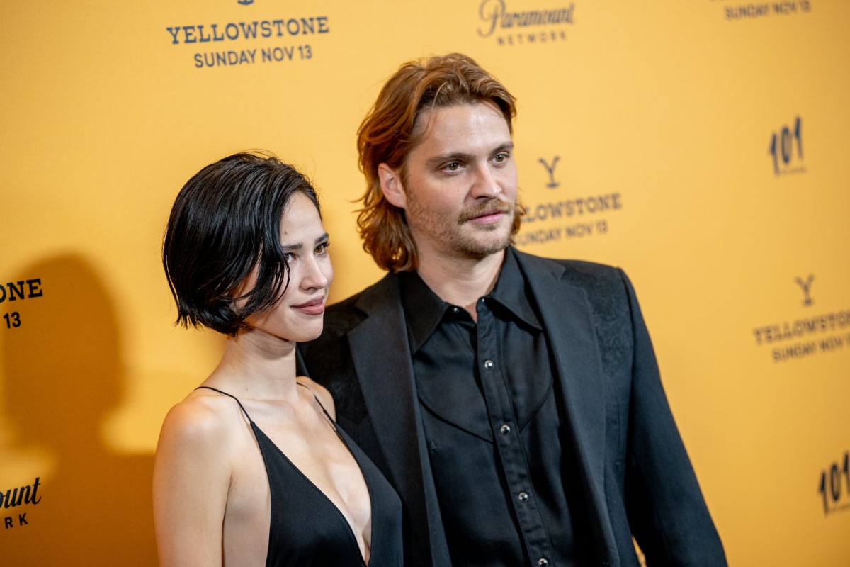 Yellowstone stars Luke Grimes and Kelsey Asbille attend Paramount's season 5 New York Premiere at Walter Reade Theater on November 03, 2022 in New York City