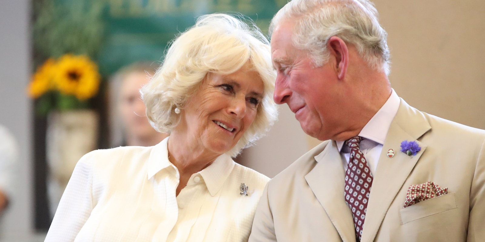 Camilla Parker Boles and King Charles at the newly-renovated Edwardian community hall The Strand Hall during day three of a visit to Wales on July 4, 2018 in Builth Wells, Wales.