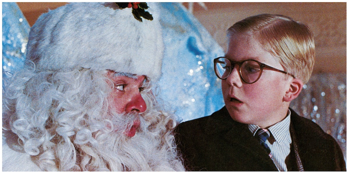 Peter Billingsley looks at Santa in 'A Christmas Story'