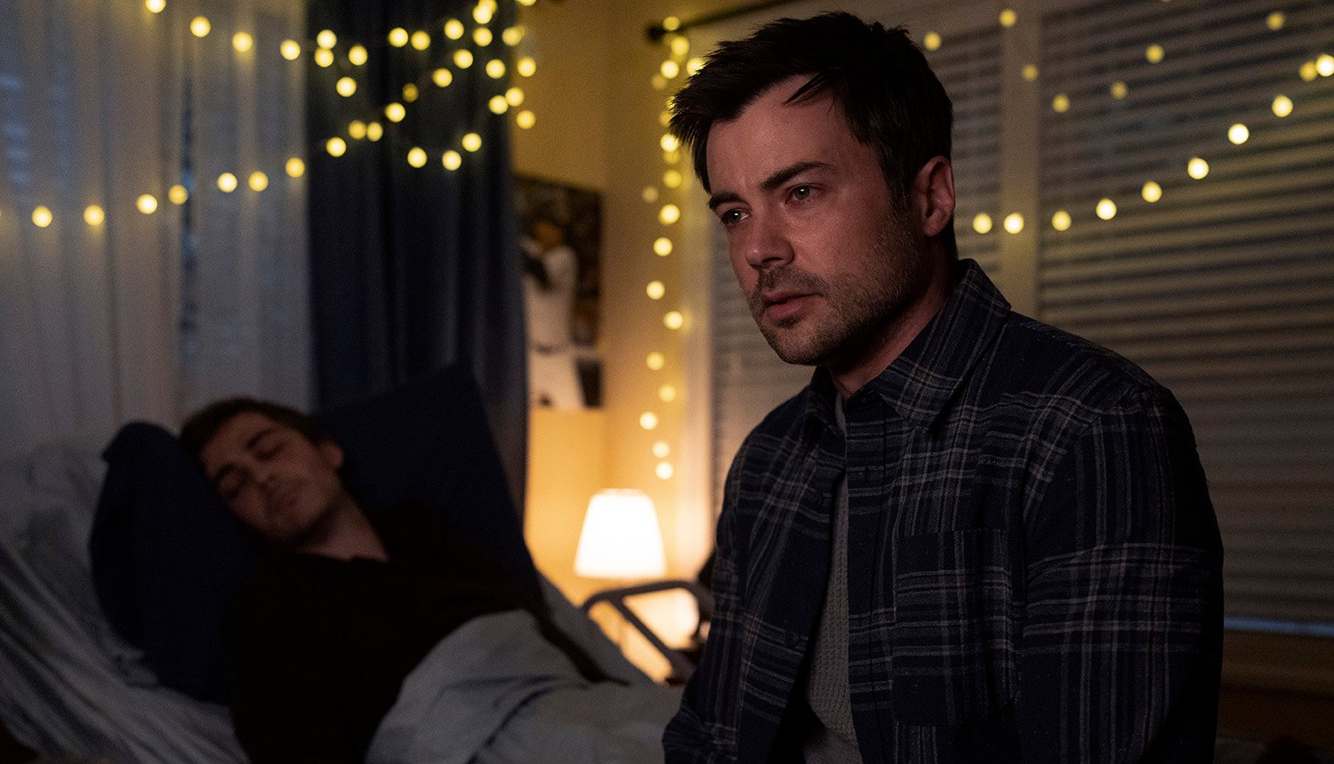 Ty Doran as Cal Stone and Matt Long as Zeke Landon in the Manifest Season 4 Part 1 finale