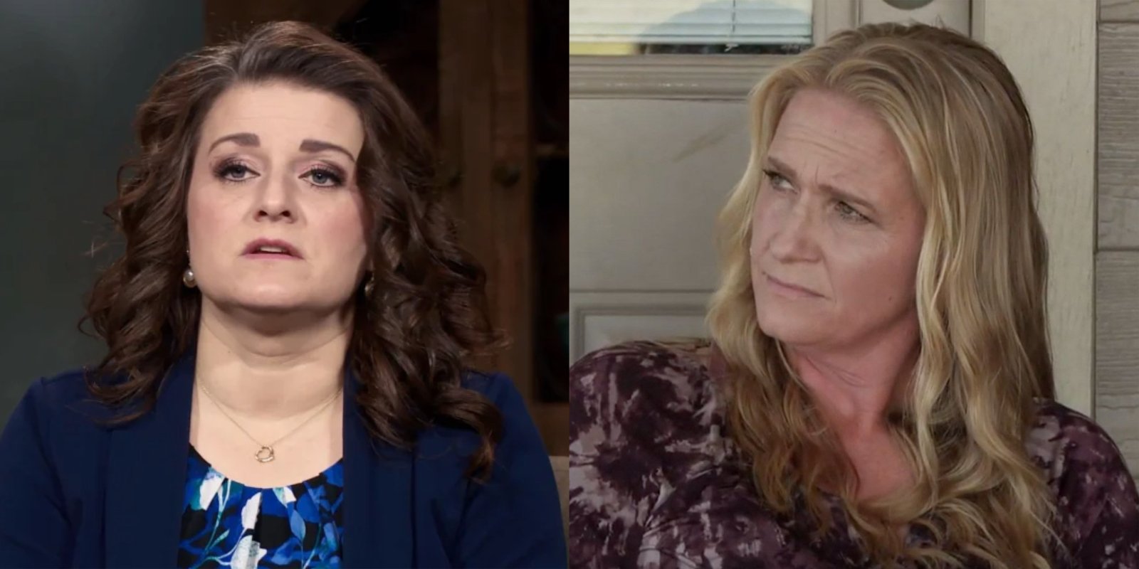 Robyn and Christine Brown in side by side screenshots taken from TLC's 'Sister Wives.'