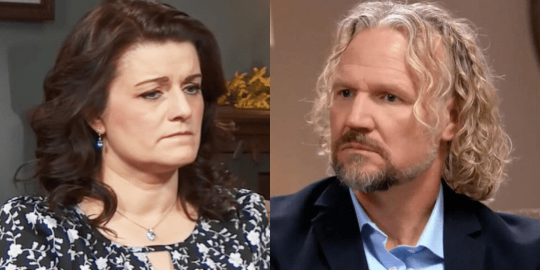 Robyn Brown and Kody Brown in side by side photographs taken during 'Sister Wives' confessionals.