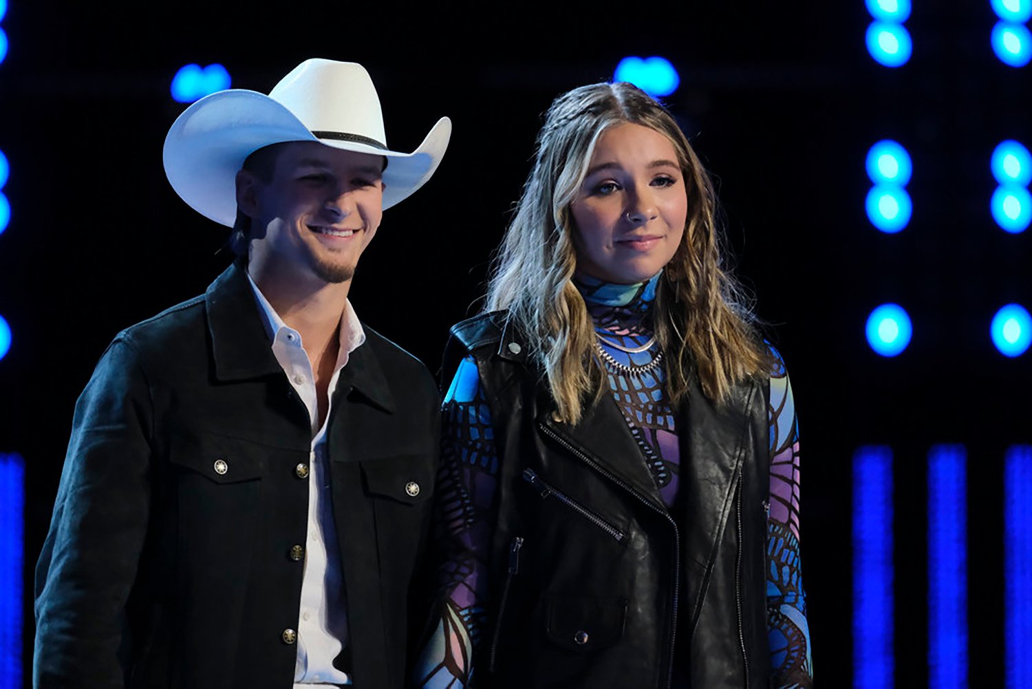 Bryce Leatherwood and Rowan Grace await results on The Voice Season 22 Episode 17.