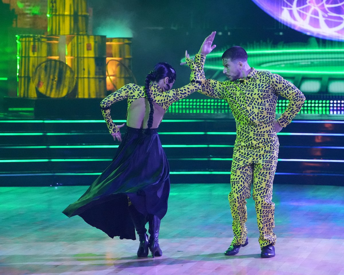 Koko Iwasaki and Vinny Guadagnino performing during 'Dancing with the Stars' Season 31 Halloween Night