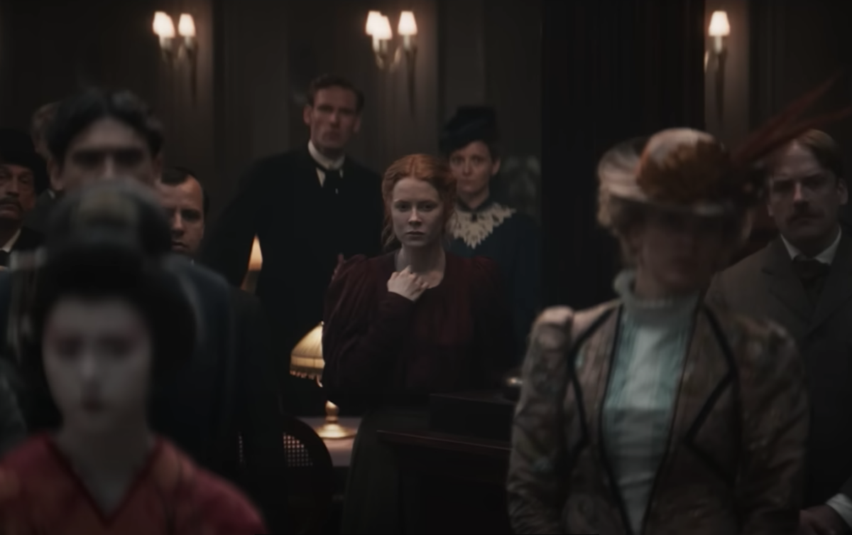 1889 star Emily Beecham films a scene