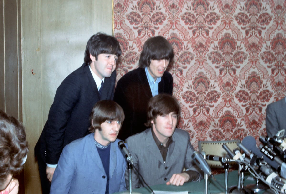 The Beatles give a press conference in 1964