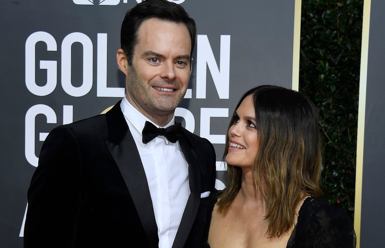 (l-r) Bill Hader and Rachel Bilson arrive at the 77th Annual Golden Globe Awards held at the Beverly Hilton Hotel on January 5, 2020.