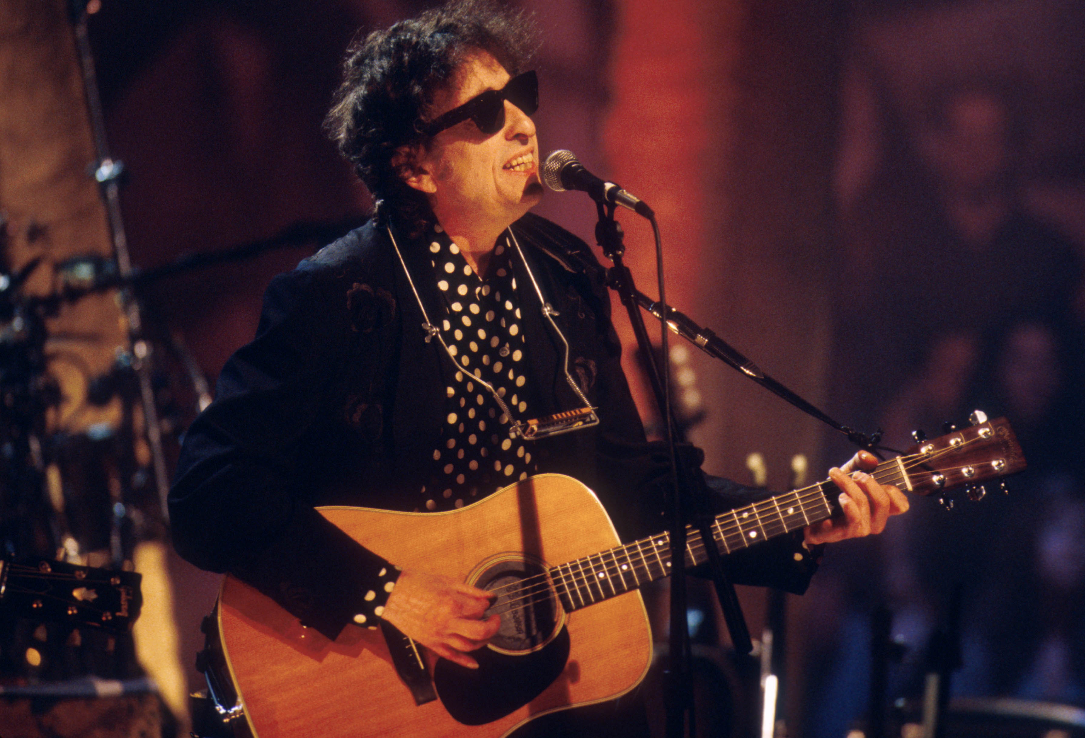 Bob Dylan performs on MTV unplugged at the Sony Music Studio in New York City