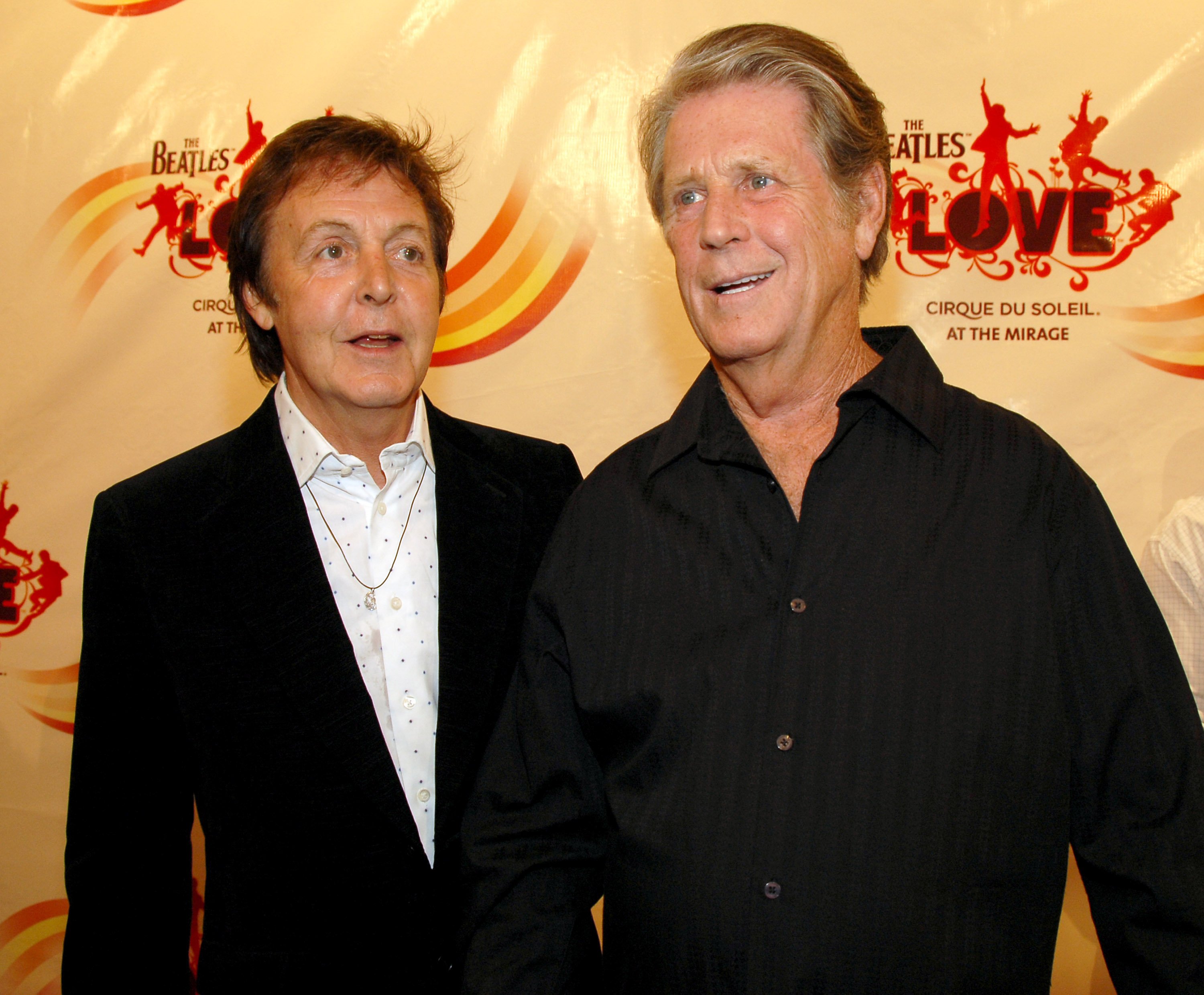 Sir Paul McCartney and Brian Wilson during 'LOVE': Cirque du Soleil Celebrates the Musical Legacy of The Beatles