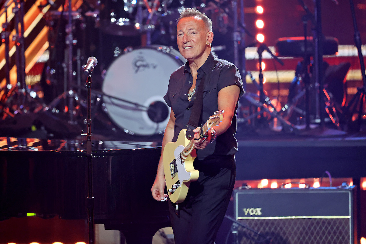 Bruce Springsteen performs on stage