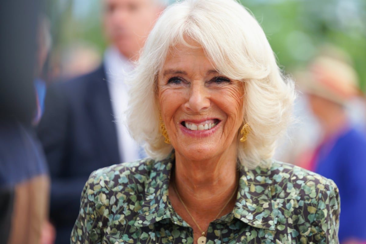 Camilla Parker Bowles, Queen Consort during her visit to the Antiques Roadshow at The Eden Project on September 06, 2022 in Par, England