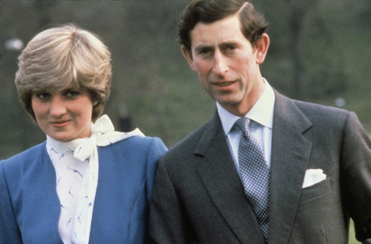 Princess Diana and King Charles during their 1981 engagement photo.