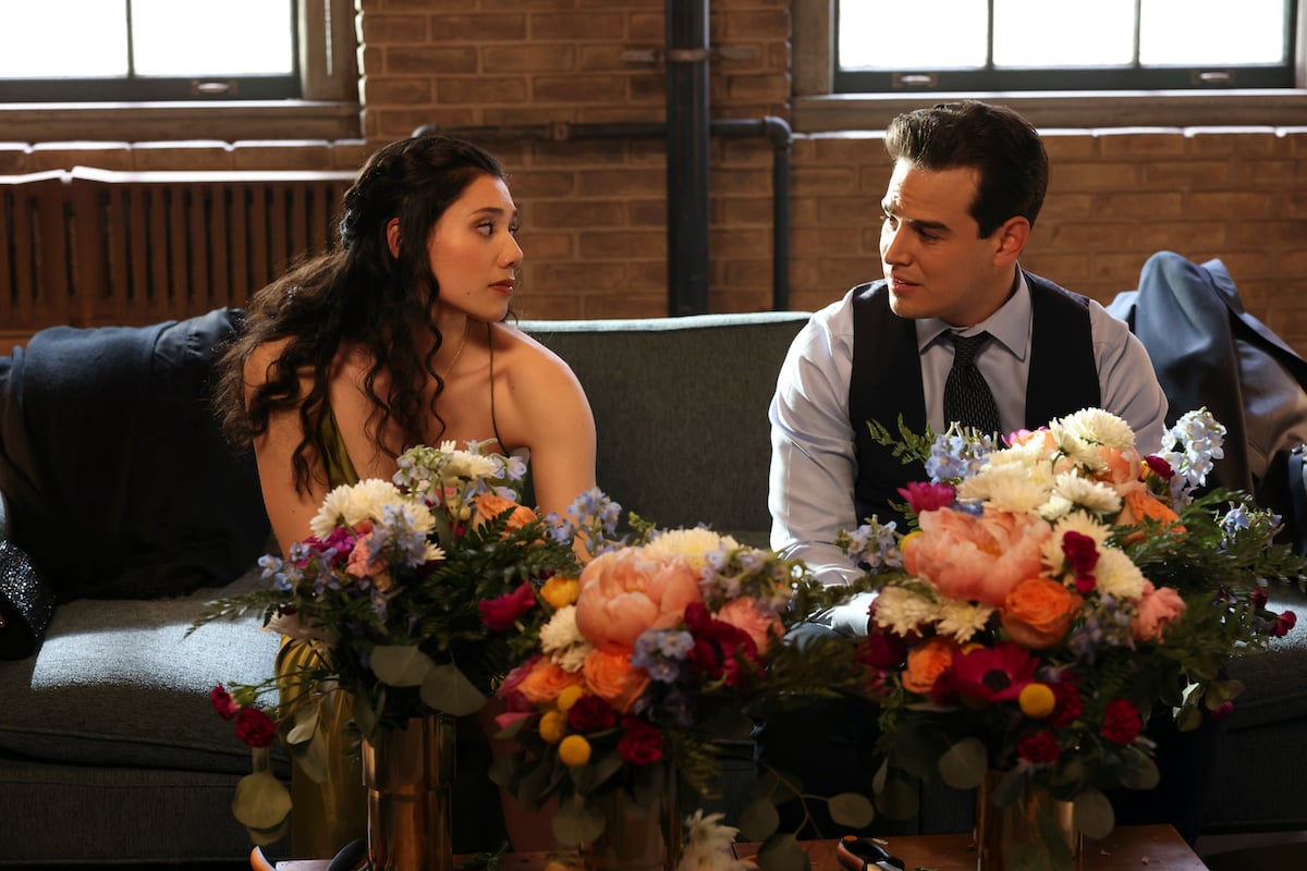 'Chicago Fire' actors (L-R) Hanako Greensmith as Violet, Alberto Rosende as Blake Gallo