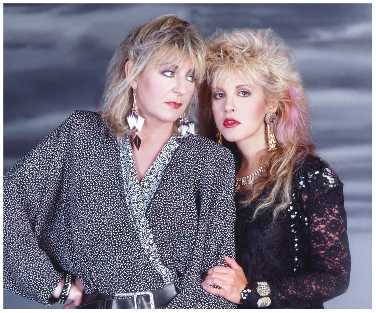 Kristin McVeigh and Stevie Nicks pose together for a portrait.