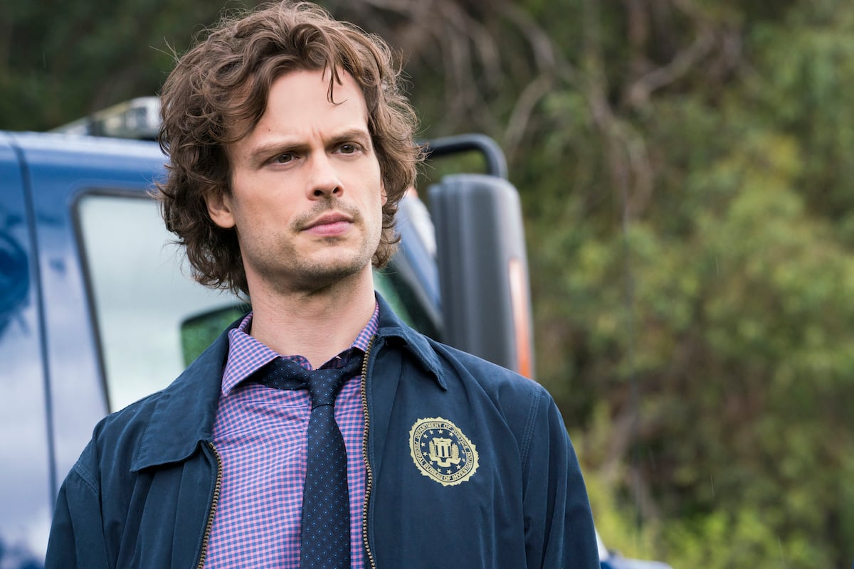 Matthew Gray Gubler films a Criminal Minds scene as Dr. Spencer Reid