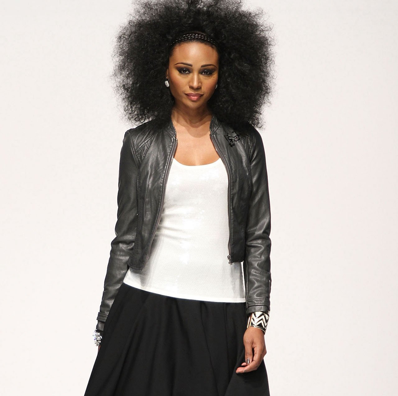 Cynthia Bailey walks on the runway as a model