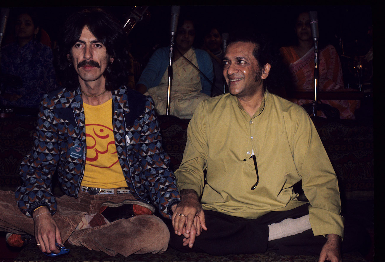 George Harrison with Ravi Shankar in London, 1974.
