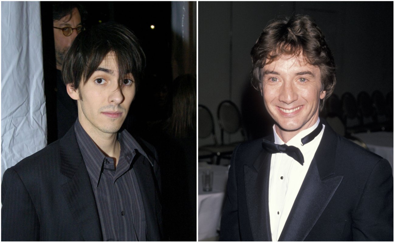 George Harrison's son, Dhani, at his father's Rock & Roll Hall of Fame induction in 2004. Martin Short attending 'Night of 100 Stars Gala' in 1990.
