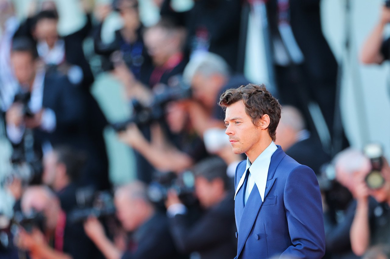 Harry Styles attends the "Don't Worry Darling" red carpet at the 79th Venice International Film Festival on September 05, 2022, in Venice, Italy.