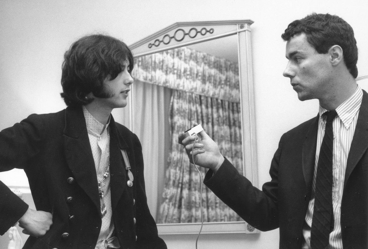 Jimmy Page gives an interview in 1966 before a Yardbirds concert. Page once called out the big show business names he worked with as a session musician