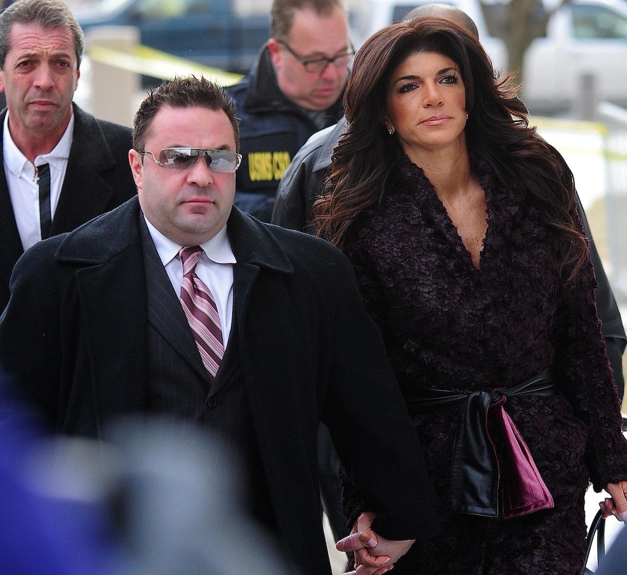 Joe and Teresa Giudice going into court amid prison sentencing