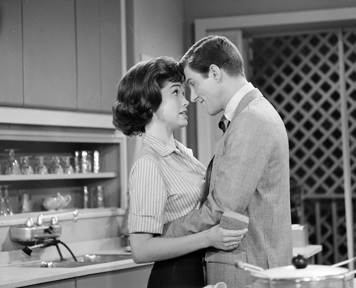 Dick Van Dyke as Rob Petrie and Mary Tyler Moore as Laura Petrie film The Dick Van Dyke ShowDick Van Dyke as Rob Petrie and Mary Tyler Moore as Laura Petrie film The Dick Van Dyke Show