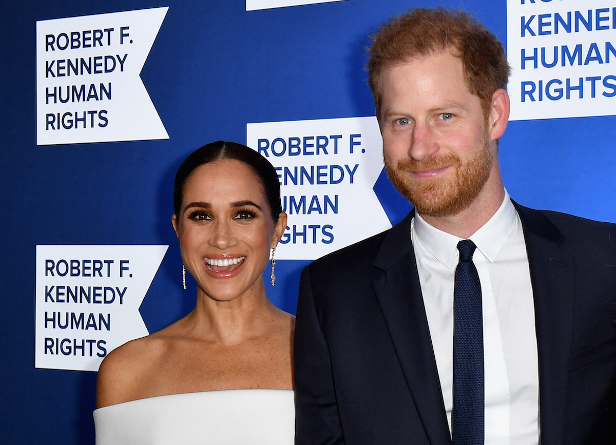 Meghan Markle and Prince Harry, who joked about the Robert F. Kennedy Ripple of Hope Awards being a 'completely unexpected' 'date night,' smile for cameras