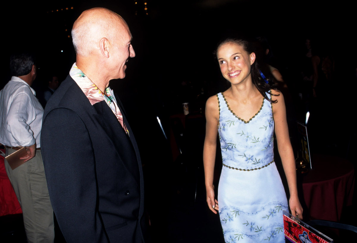 Patrick Stewart and Natalie Portman at the 1996 MTV Movie Awards