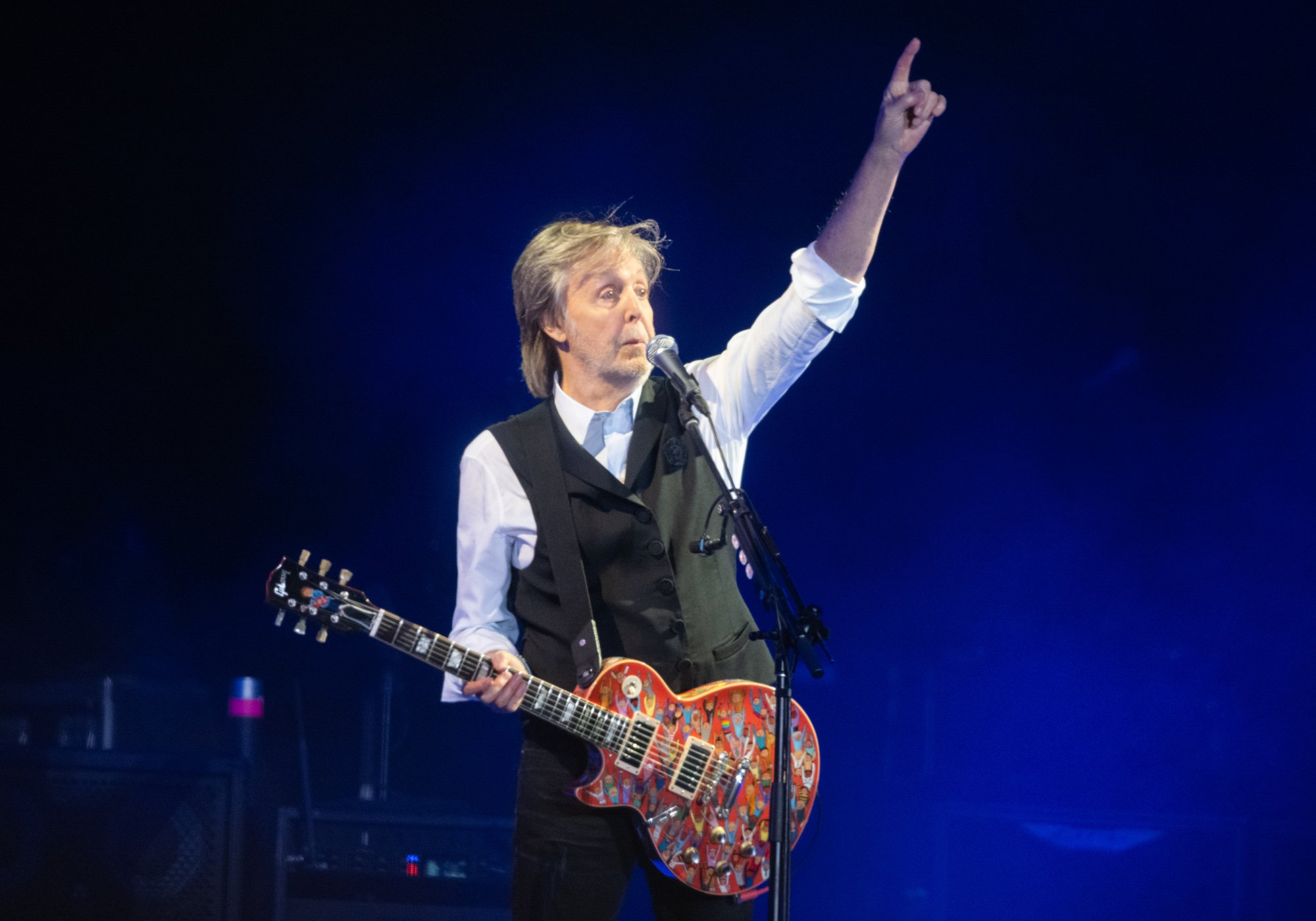Paul McCartney performs on Pyramid Stage during day four of the 2022 Glastonbury Festival