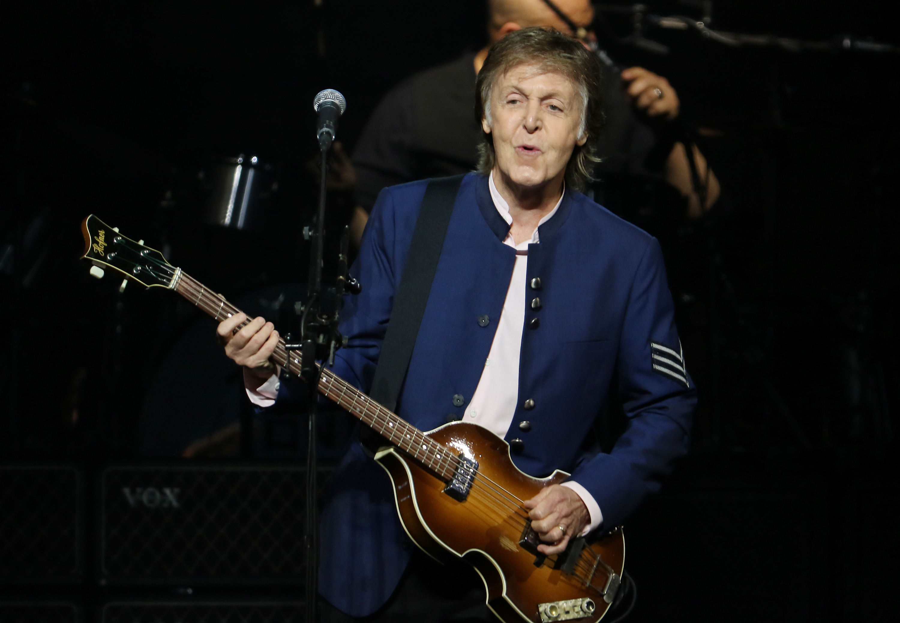 Paul McCartney performs at the American Airlines Arena in Miami, Florida