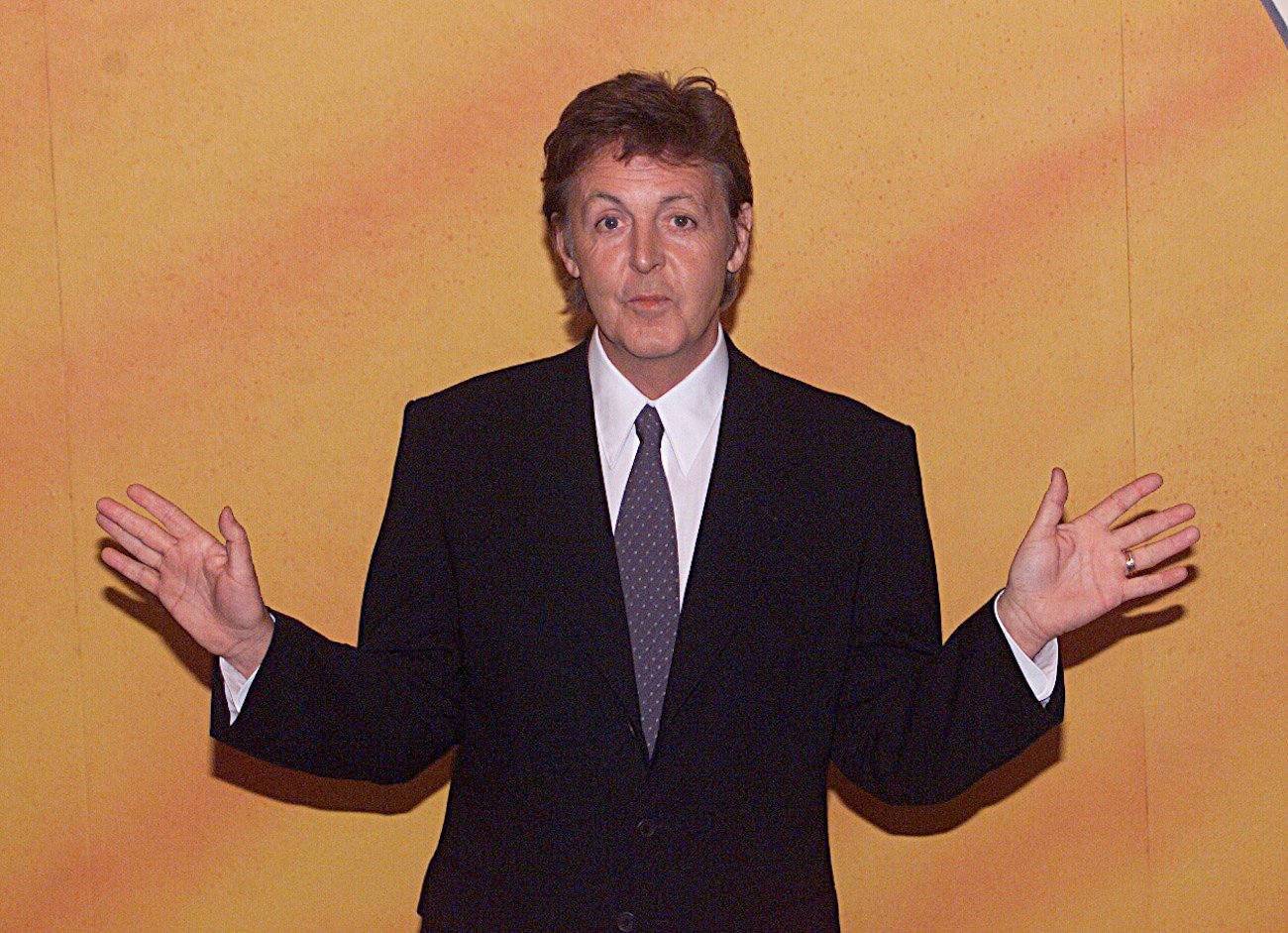 Paul McCartney at a press conference for 'Say No to GMO' in 1999.