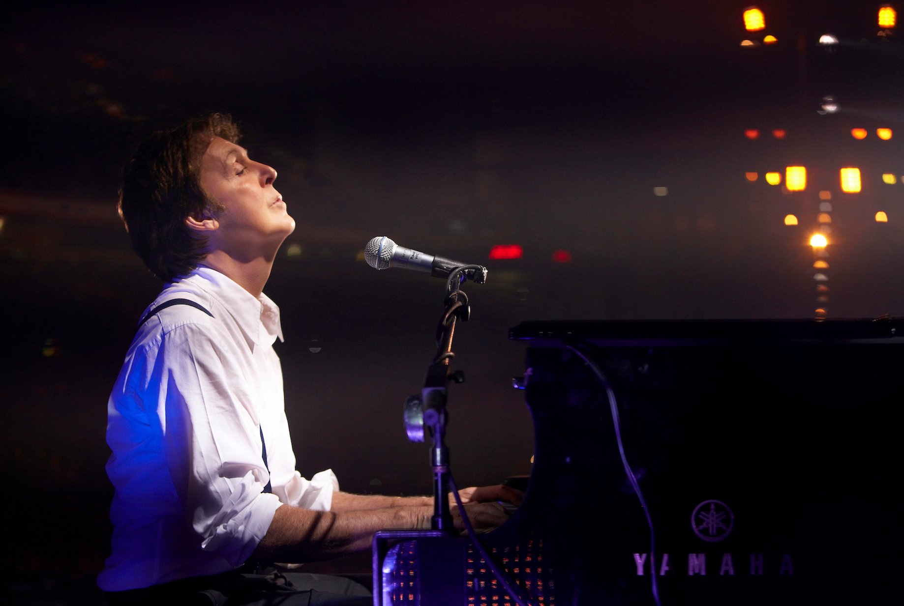 Paul McCartney performs during the Liverpool Sound concert at Anfield Stadium in Liverpool, England