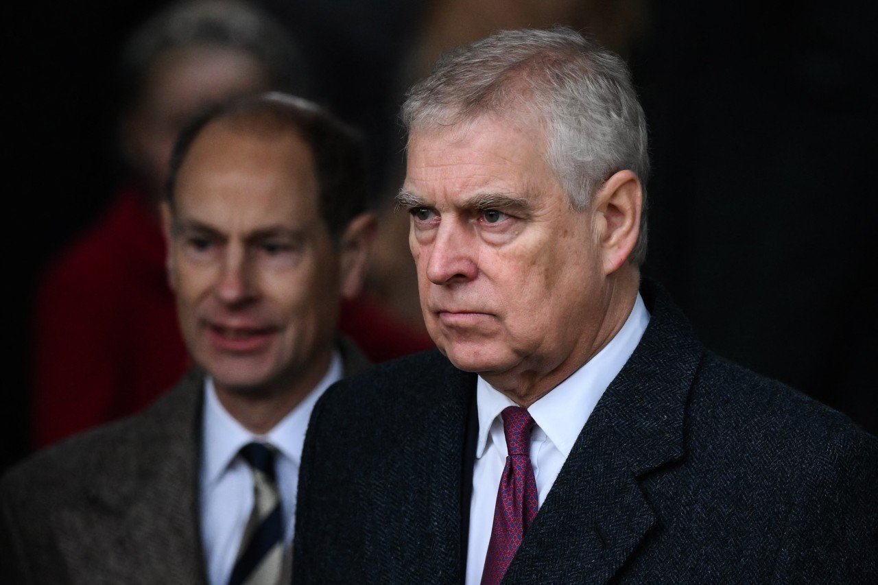 Prince Andrew attends Christmas service with the royal family.