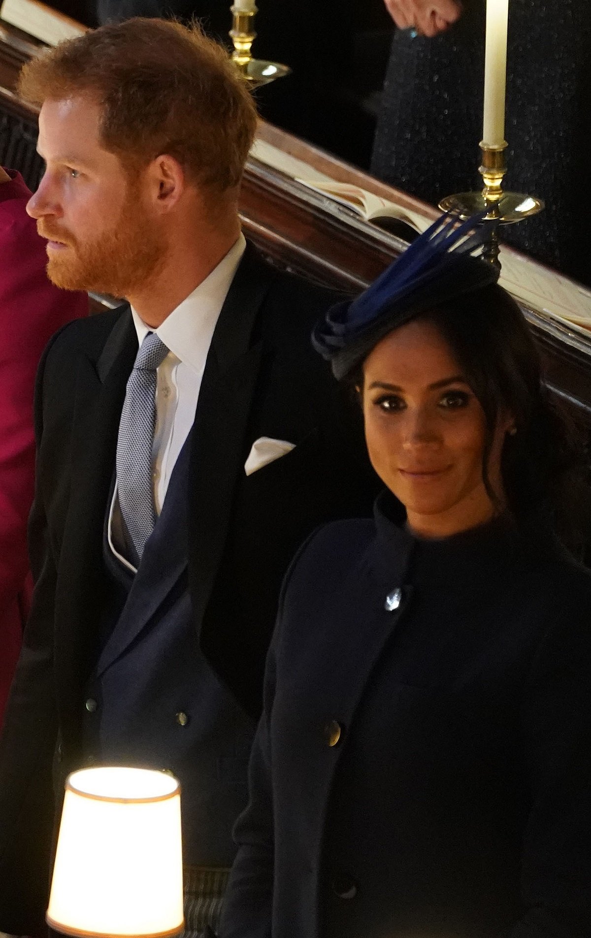 Prince Harry and Meghan Markle in attendance at Princess Eugenie's wedding